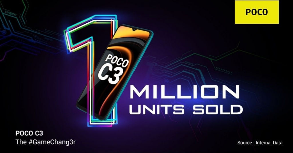 小米旗下 POCO C3 手機在印度銷量突破 100 萬臺